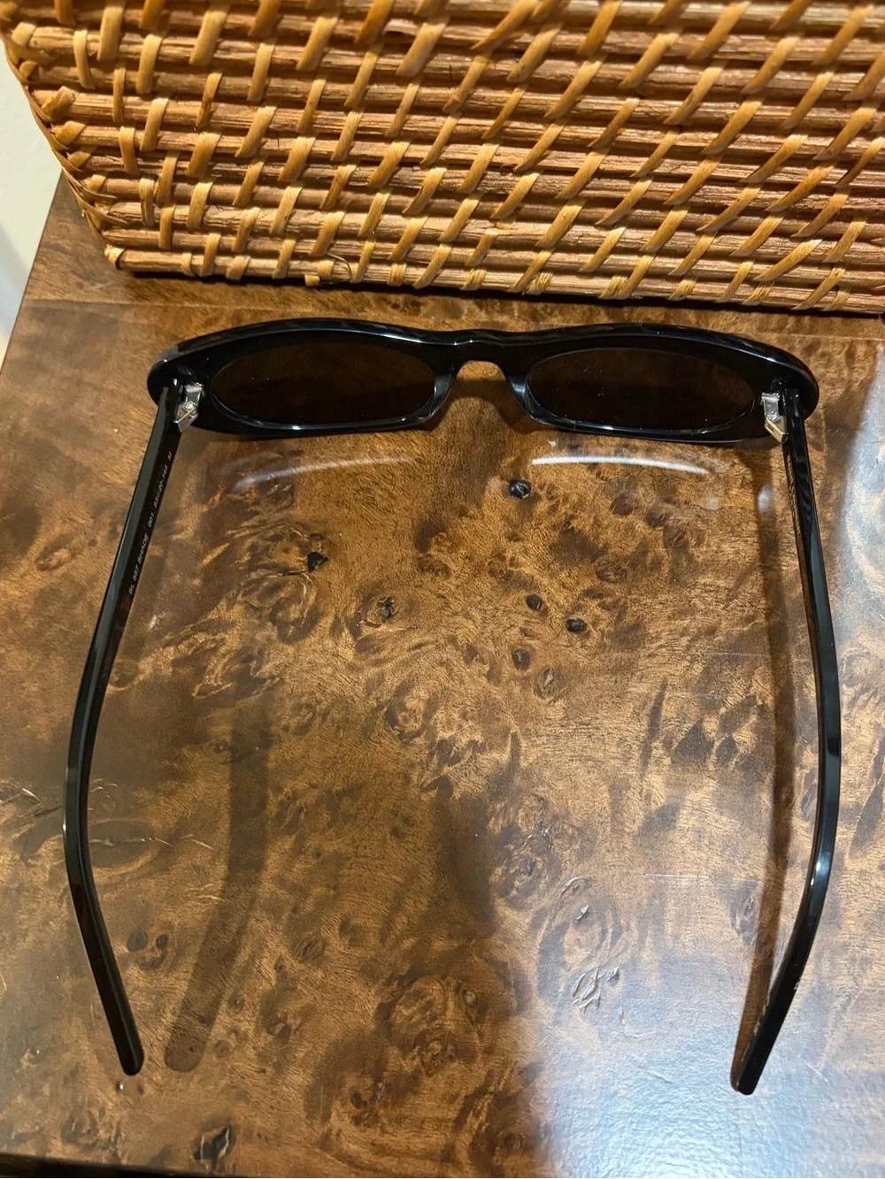 Yves Saint Laurent Black Slim Oval Sunglasses